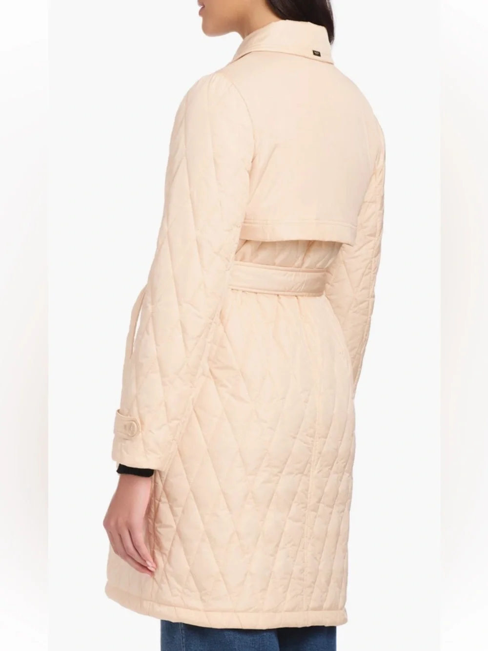 Kate Spade ♠️ Quilted Belted Jacket Puffer Coat - Sparkling Champagne NWT